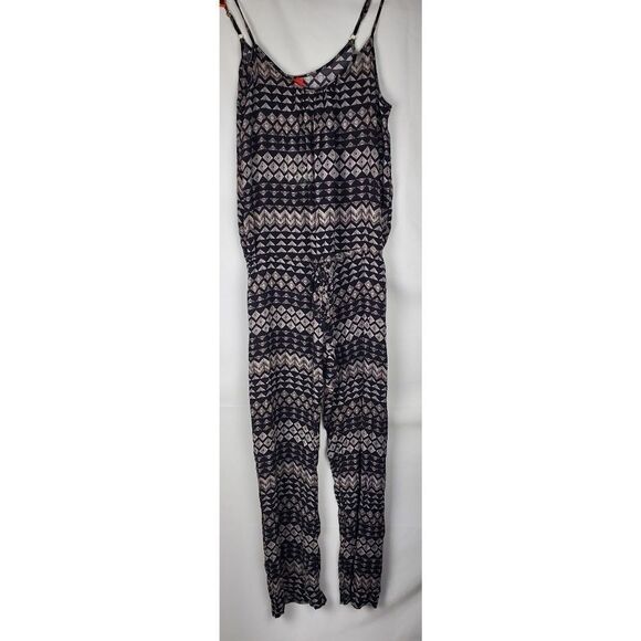 Red Carter new black & white printed scoop neck Jumpsuit romper  cover up sz M - Picture 1 of 6